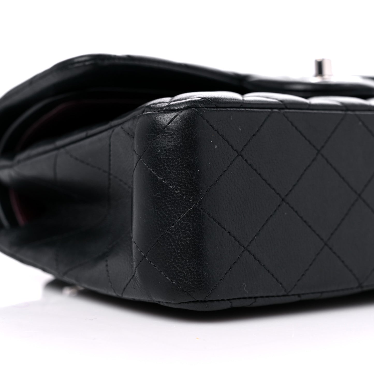 Lambskin Quilted Small Double Flap Black