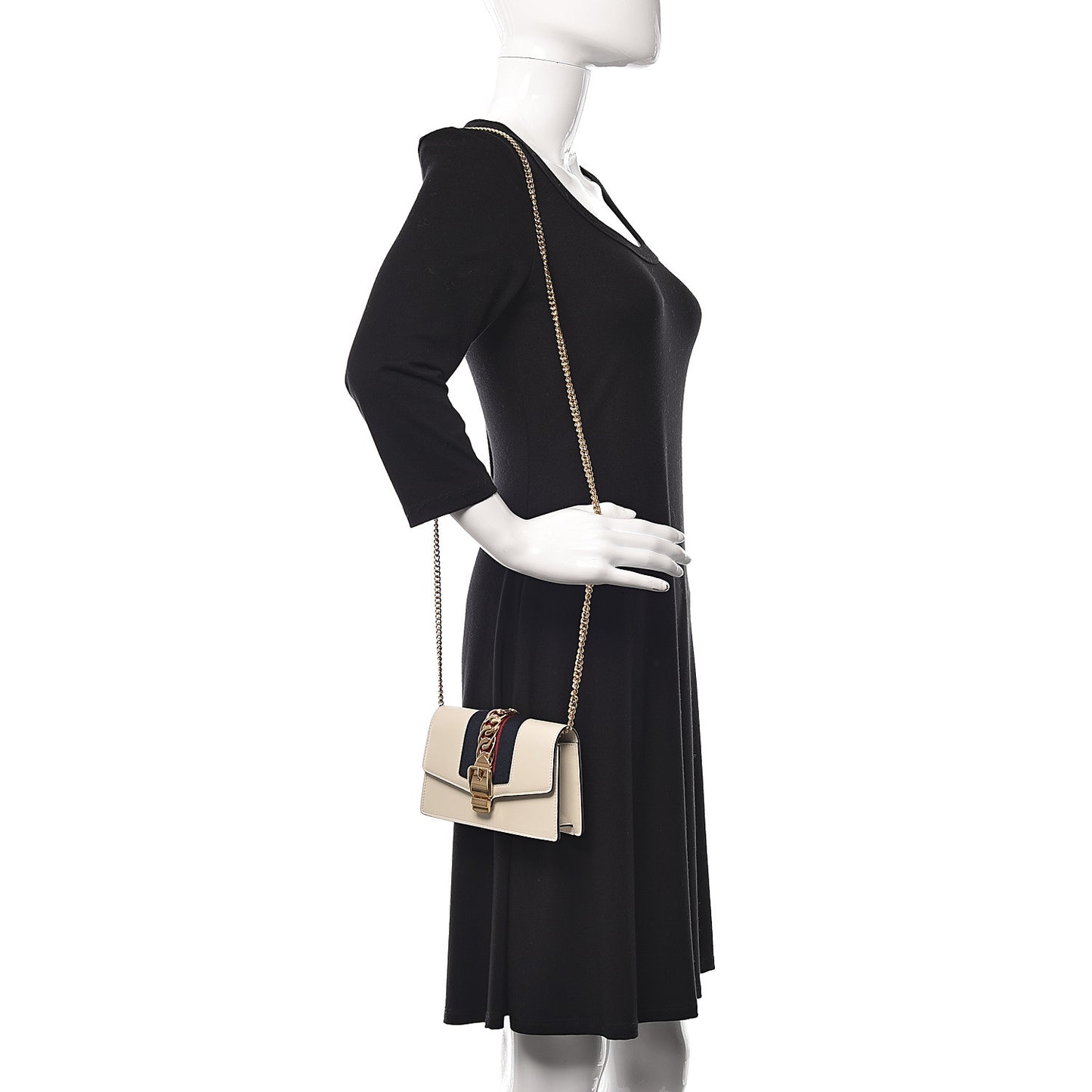 Calfskin Super Mini Sylvie Chain Shoulder Bag White