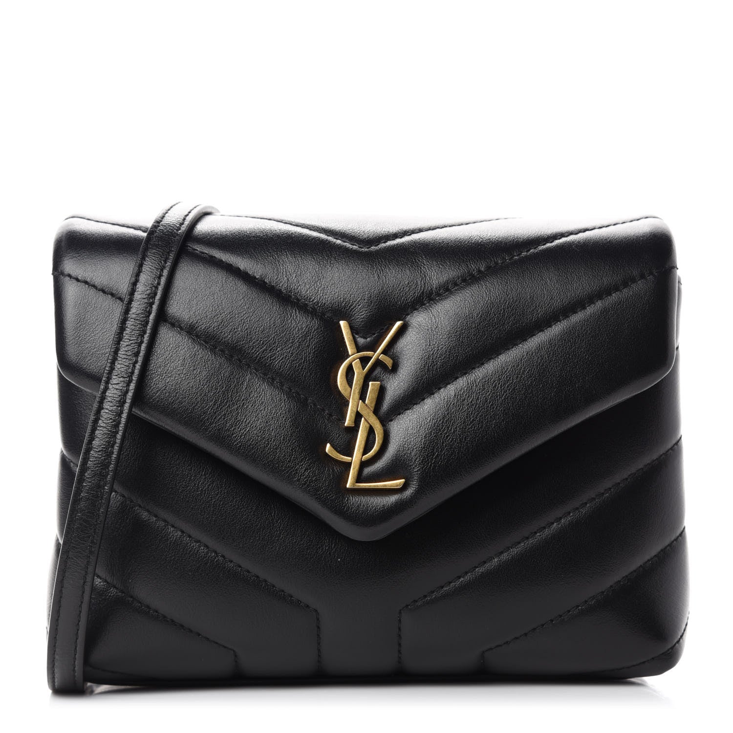 Saint Laurent Calfskin Y Quilted Monogram Toy Loulou Crossbody Bag Black 1 of 12