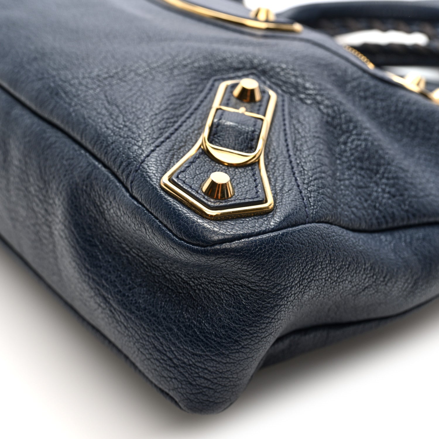 Balenciaga Chevre Gold Metallic Edge Hardware Town Bleu Nuit Dark Sea 10 of 10