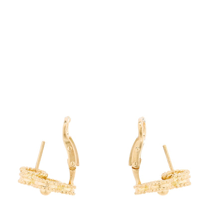 Van Cleef & Arpels 18K Yellow Gold Vintage Alhambra Earrings 3 of 5