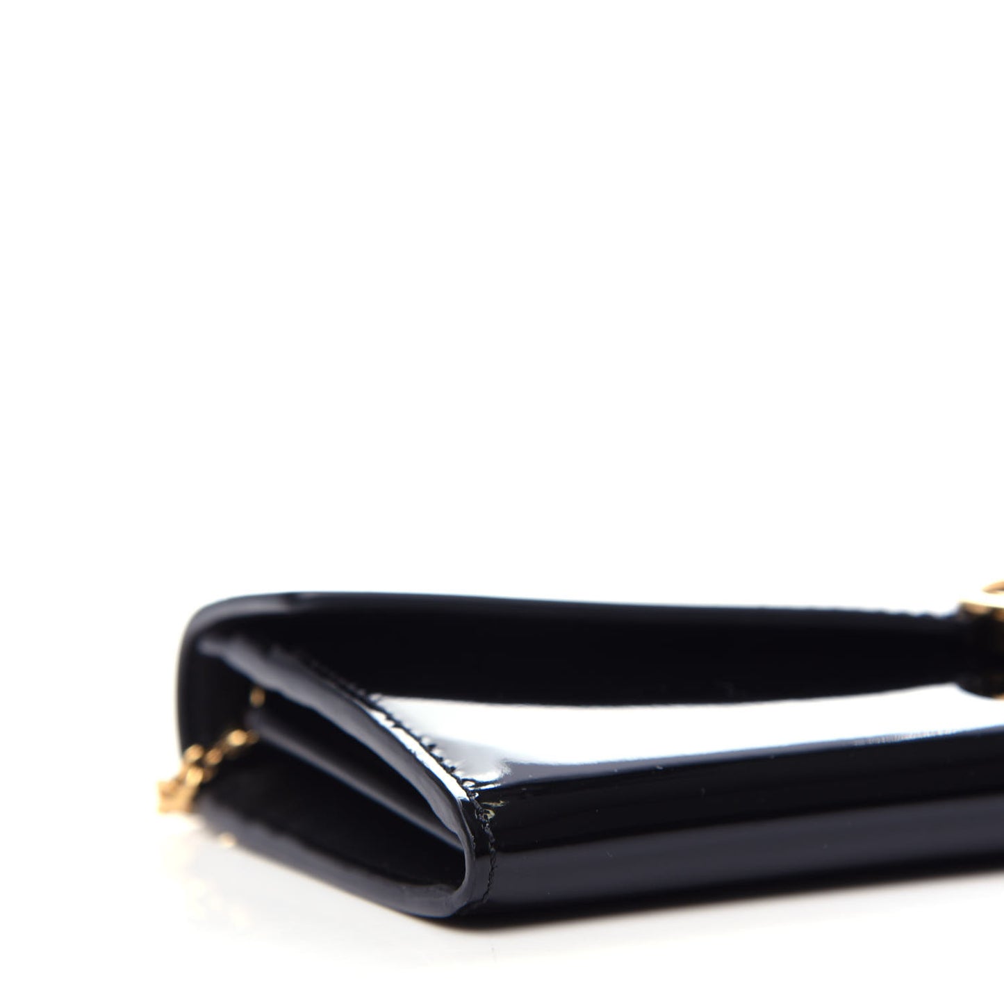 Vitello Vernice Mou F is Fendi Continental Envelope Wallet On Chain Black