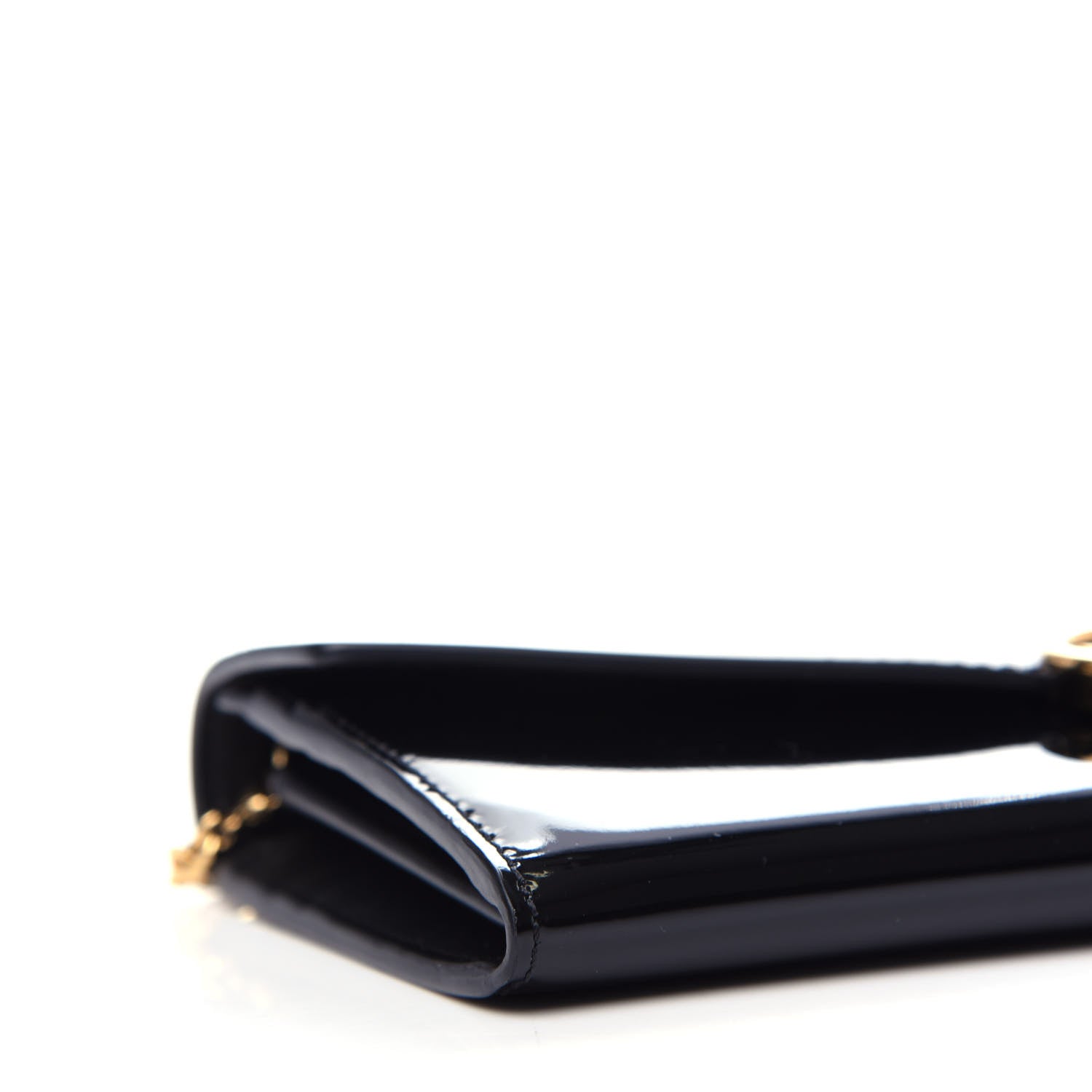 Fendi Vitello Vernice Mou F is Fendi Continental Envelope Wallet On Chain Black 8 of 10
