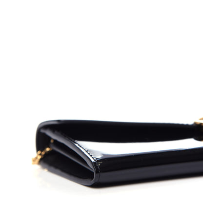 Fendi Vitello Vernice Mou F is Fendi Continental Envelope Wallet On Chain Black 8 of 10