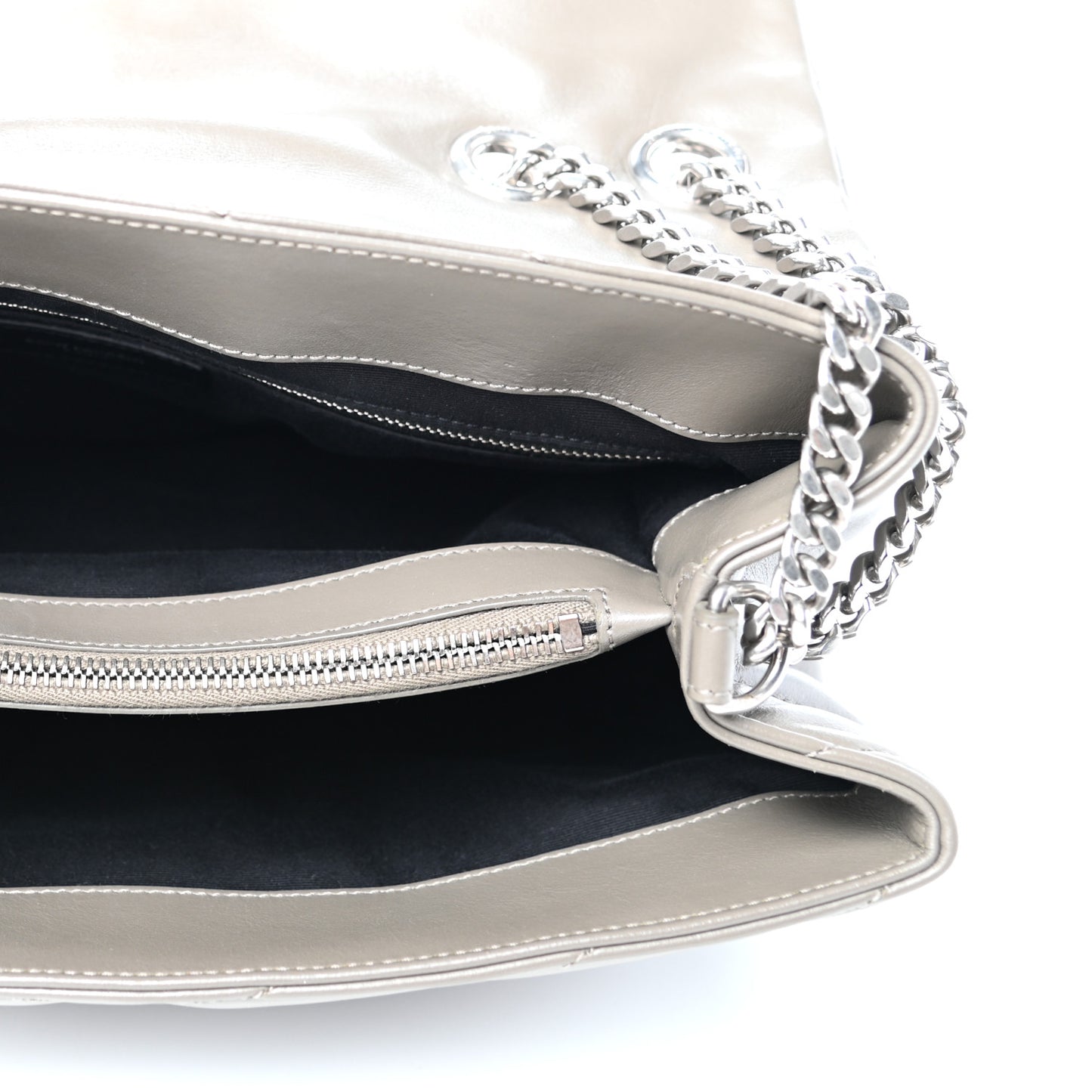Calfskin Y Quilted Monogram Medium Loulou Chain Satchel Faggio