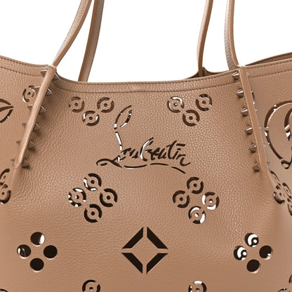 Christian Louboutin Calfskin Perforated Loubinthesky Large Cabarock Spikes Tote Roca 8 of 10
