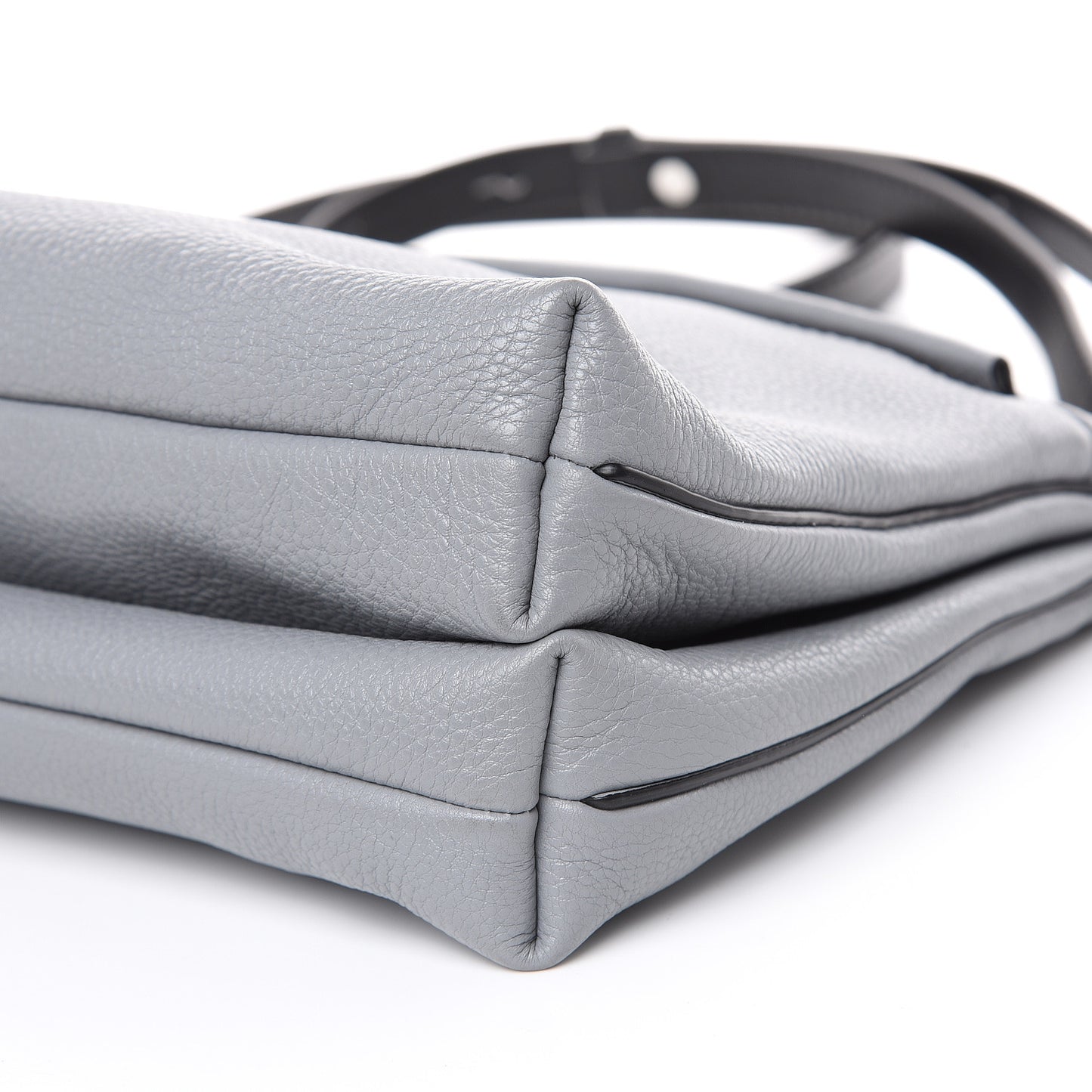 Calfskin Two Fold Shoulder Bag Rock Grey
