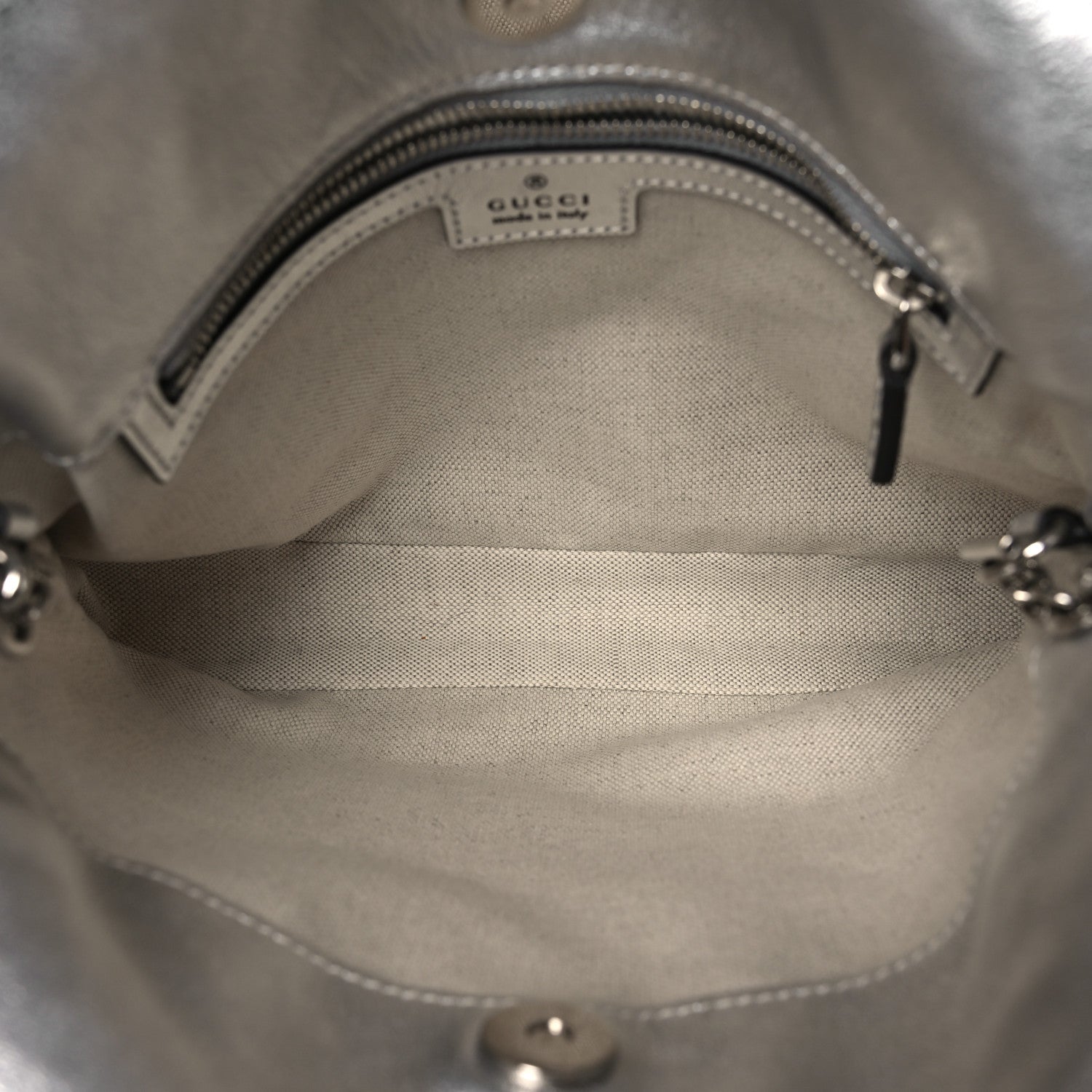 Gucci Sakai Be Green Calfskin Diagonal Stitched Small Blondie Tote Silver 5 of 10
