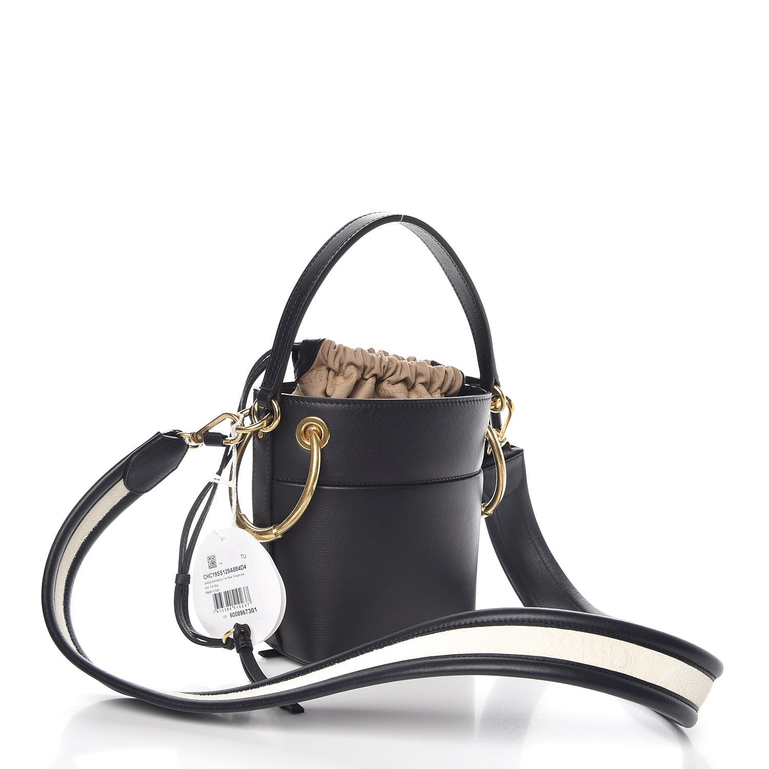 Chloe Smooth Calfskin Logo Mini Roy Bucket Bag Full Blue 4 of 10