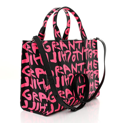 Marc Jacobs X STEPHEN SPROUSE Grained Calfskin Medium The Tote Bag Pink 3 of 10
