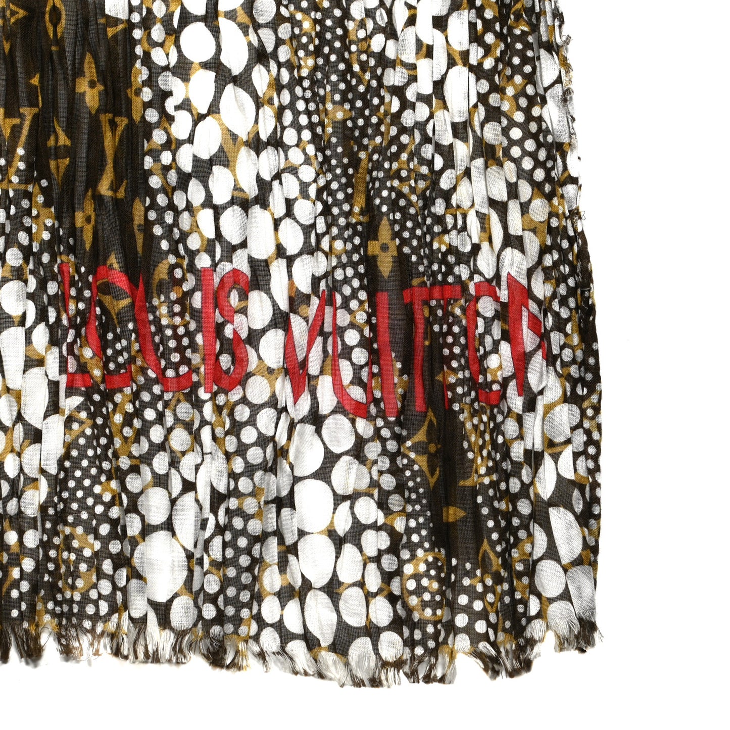 Cotton Monogram Kusama Infinity Dots Pareo Scarf White