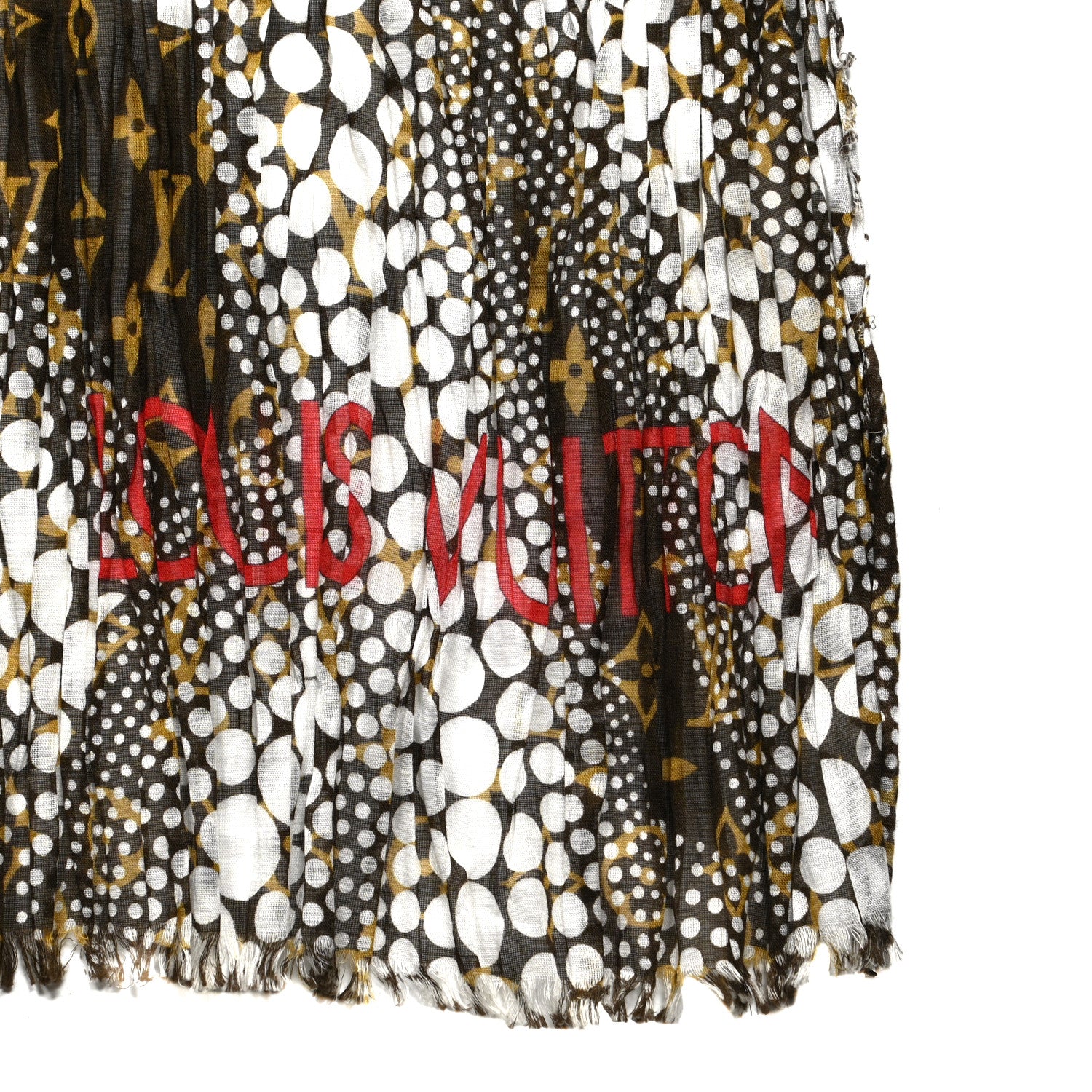 Louis Vuitton Cotton Monogram Kusama Infinity Dots Pareo Scarf White 5 of 6
