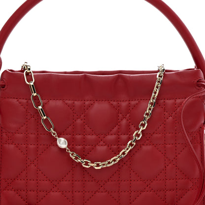 Christian Dior Lambskin Milly Mini Drawstring Bag Red 8 of 11