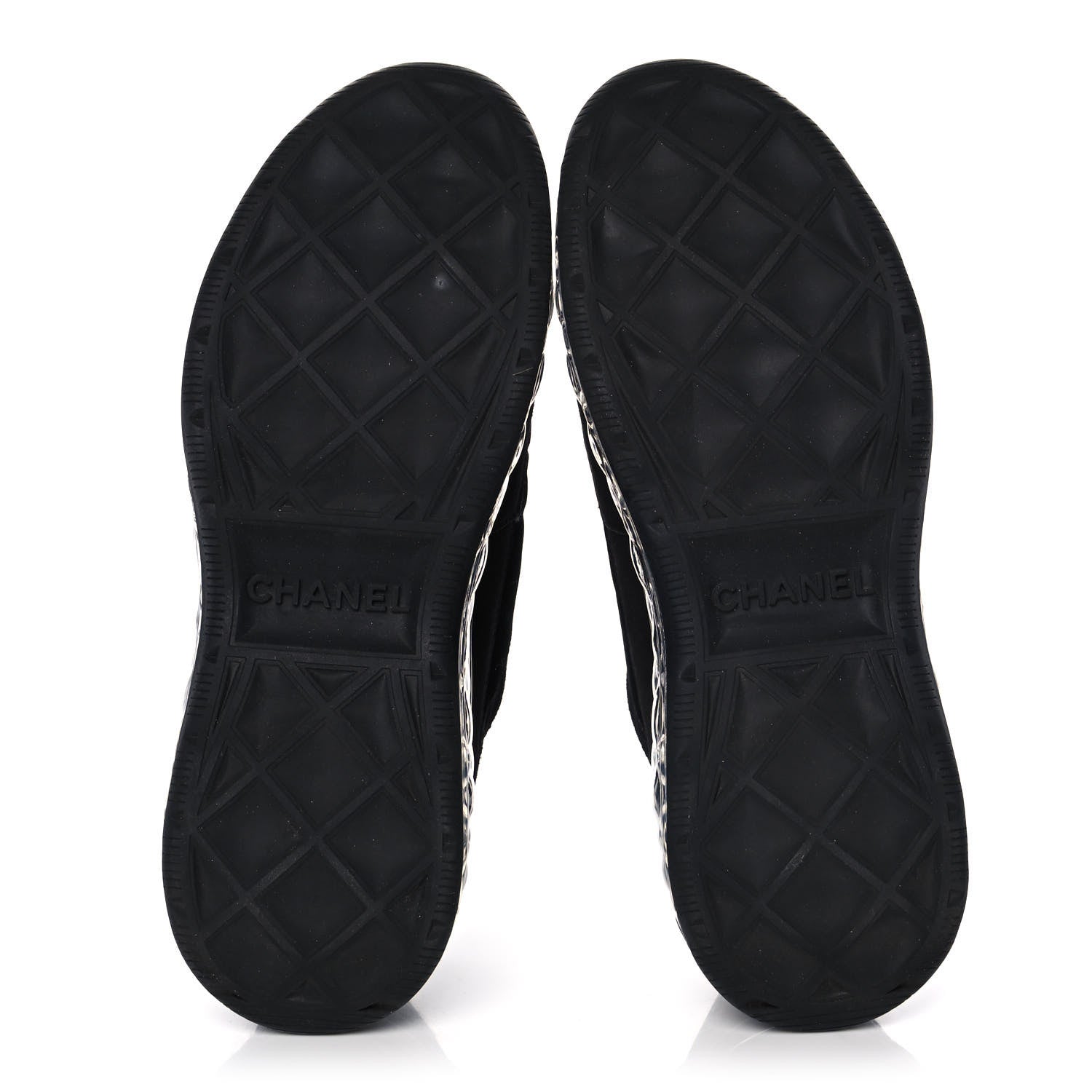 Chanel Suede Calfskin Velvet Grosgrain CC Sneakers 39 Black 5 of 9