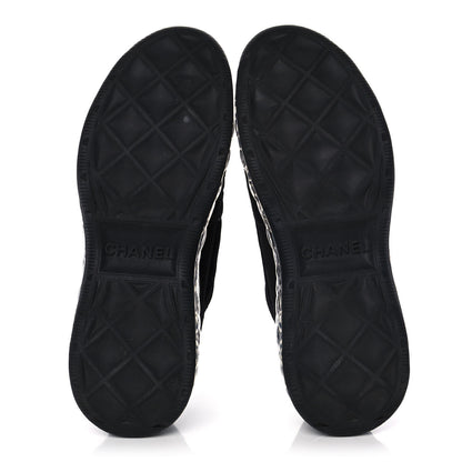 Chanel Suede Calfskin Velvet Grosgrain CC Sneakers 39 Black 5 of 9