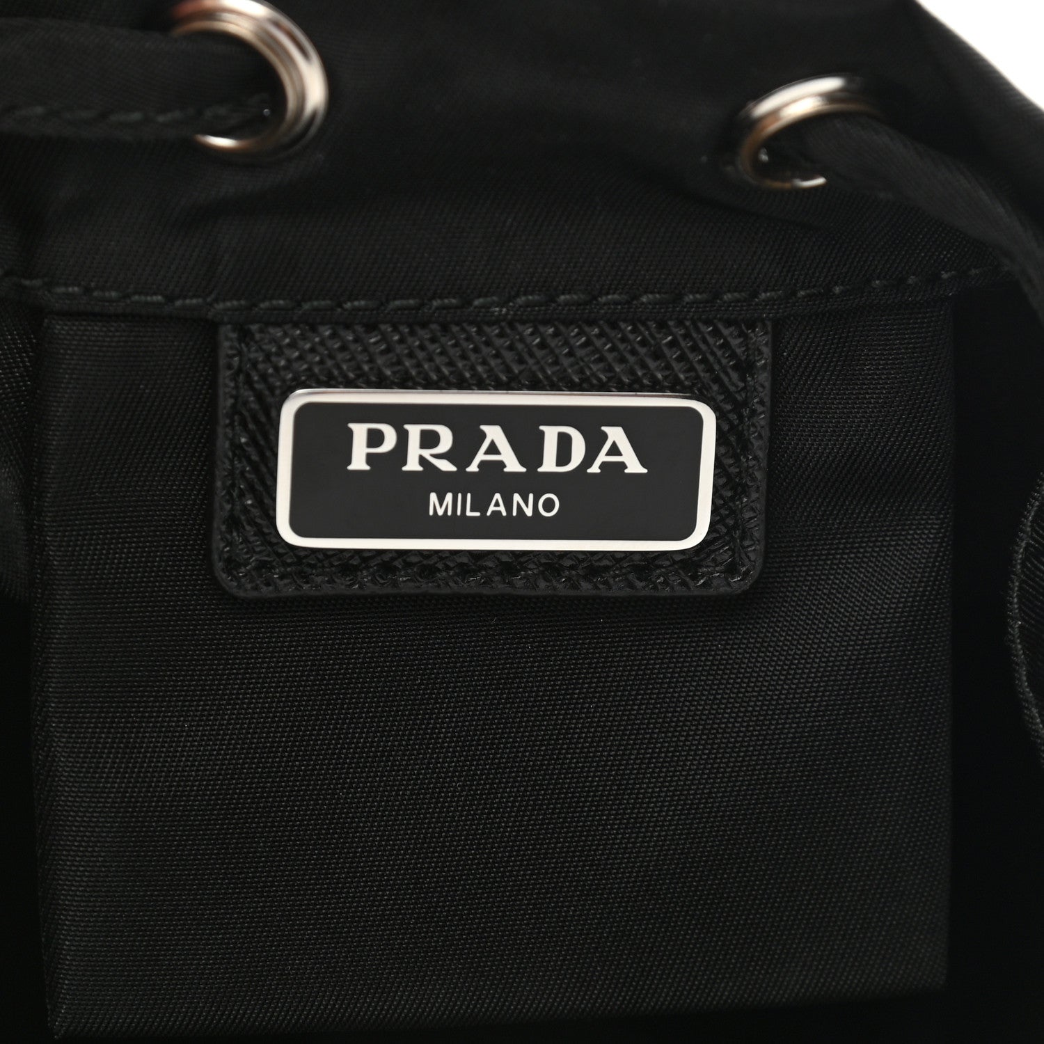 Prada Saffiano Tessuto Nylon Vela Bucket Wristlet Black 5 of 7