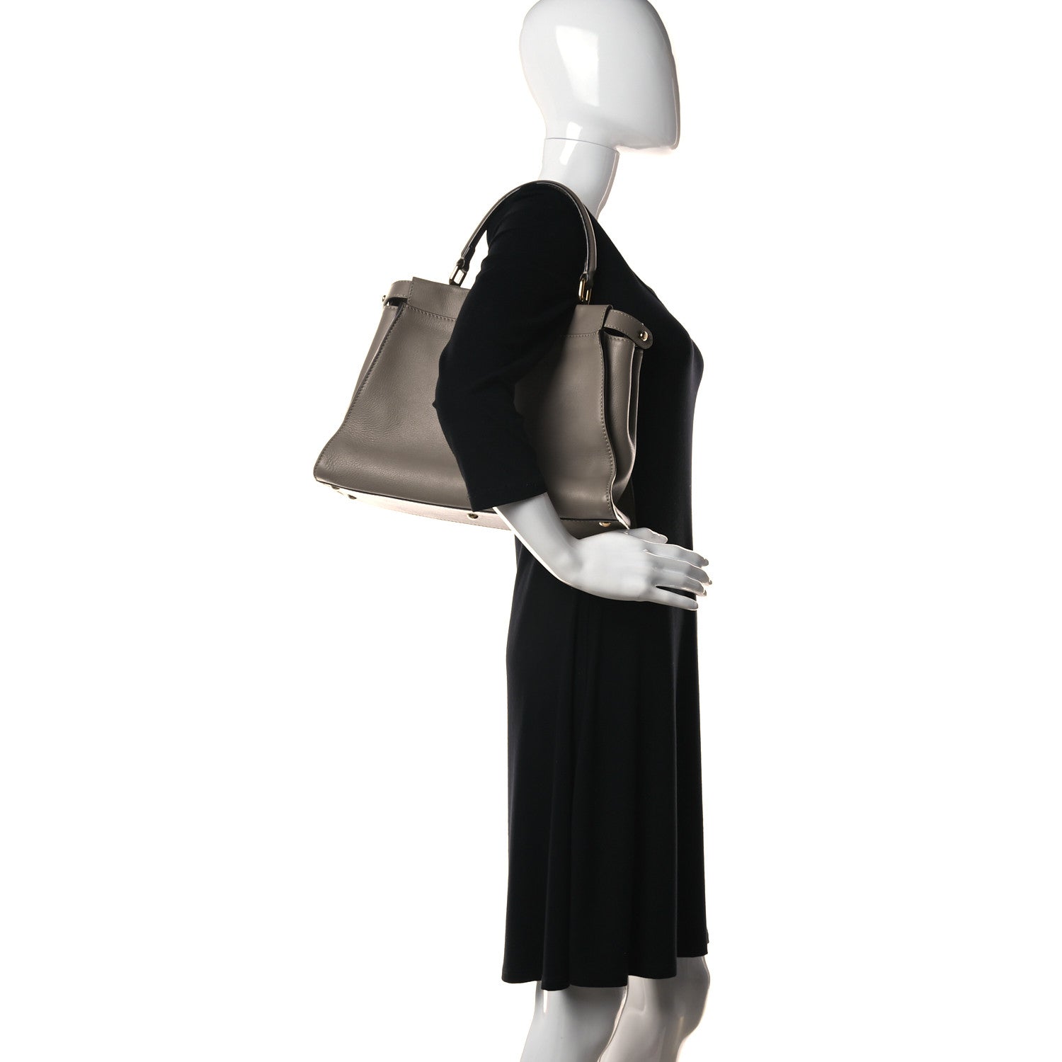Fendi Vitello Seta Plexiglass Tortoise Medium Peekaboo Iconic Satchel Tortora 3 of 13