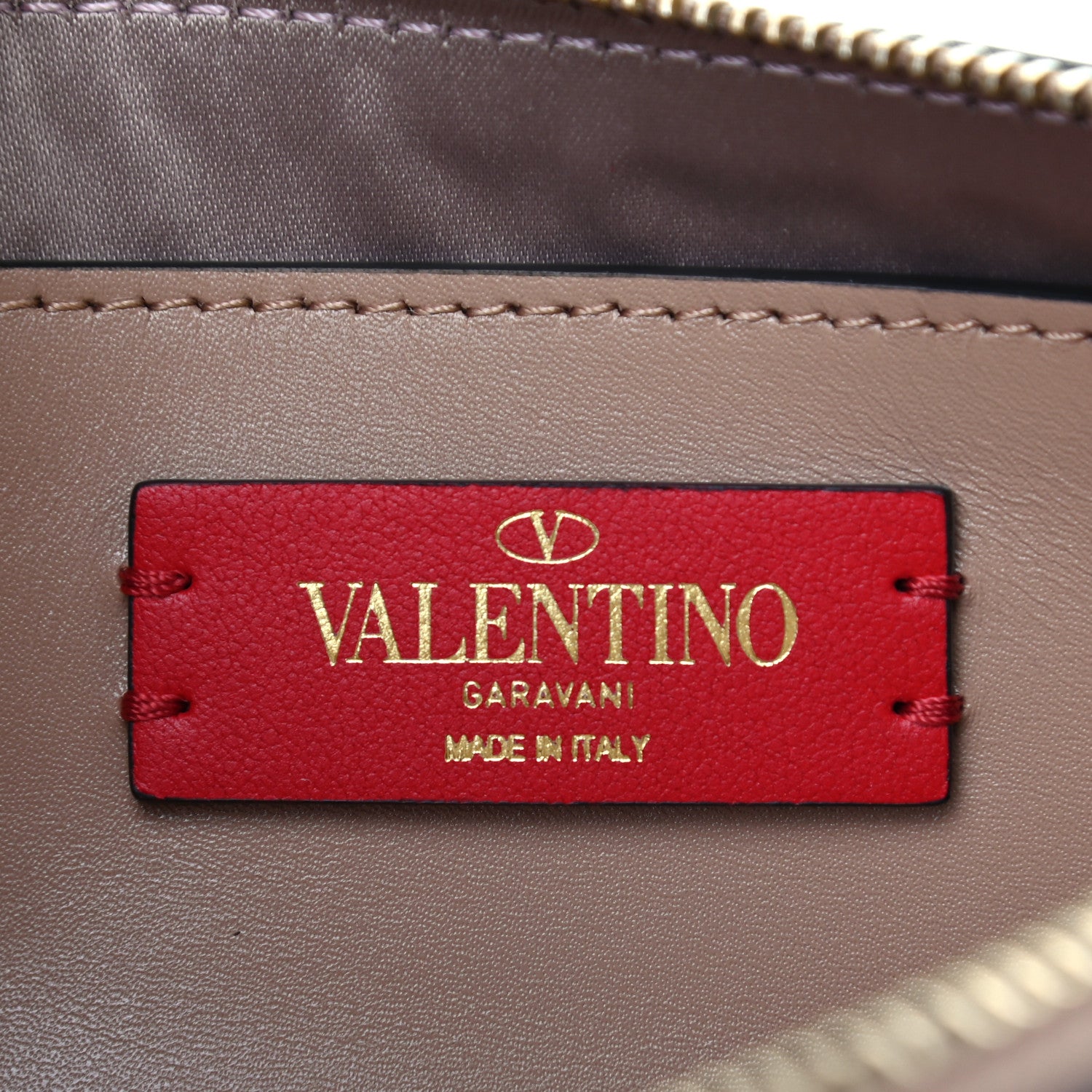 Valentino Garavani Calfskin Vlogo Zip Wristlet Wallet Rose Cannelle 6 of 6