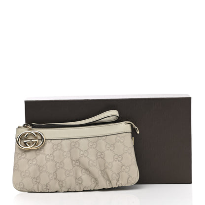 Gucci Guccissima New Britt Wristlet Off White 9 of 9