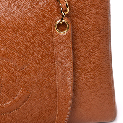 Chanel Caviar Large CC Shoulder Bag Light Brown 15 of 17