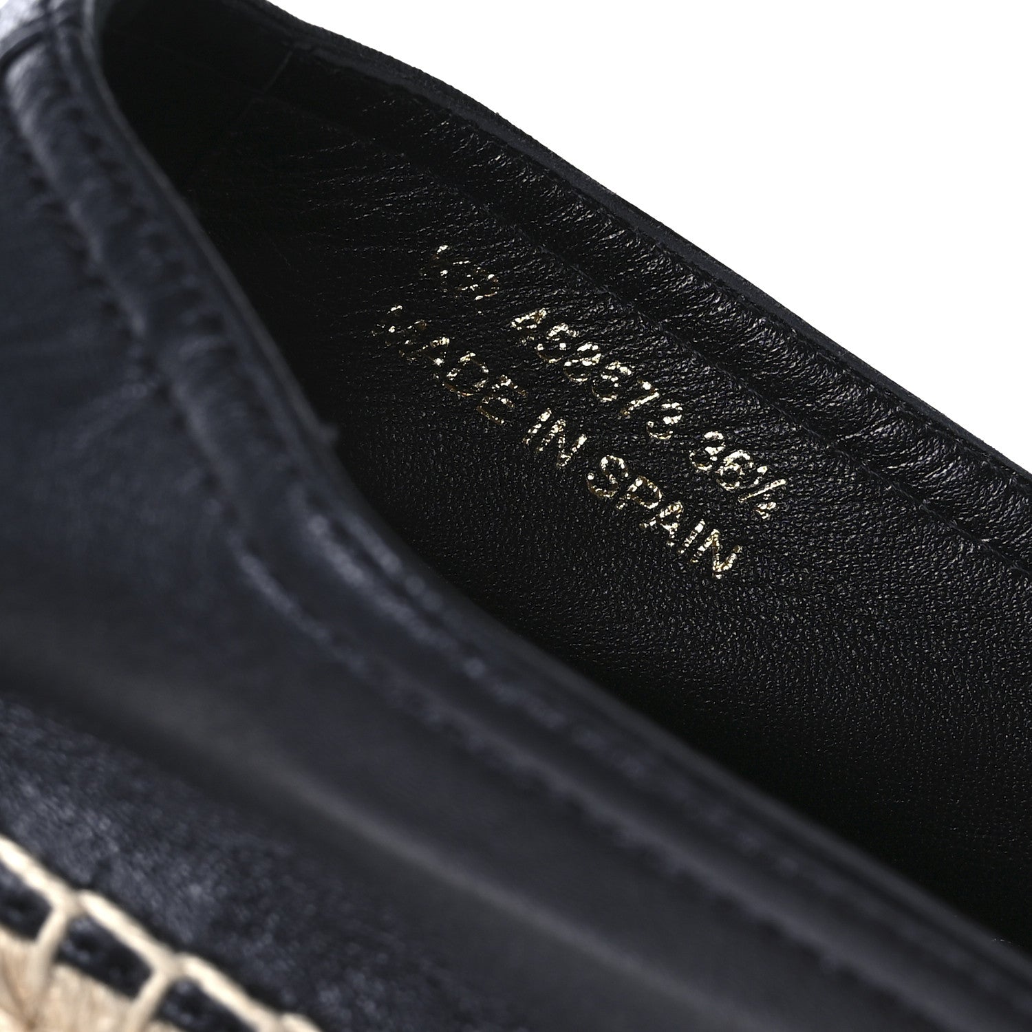 Saint Laurent Lambskin Monogram Espadrilles 36.5 Black 7 of 8