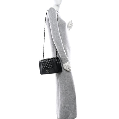 Chanel Sheepskin Quilted Vintage Mademoiselle Flap Black 2 of 12