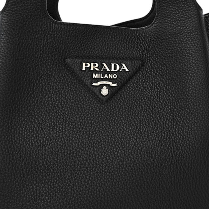 Prada Vitello Daino Soft Medium Dynamique Tote Black 8 of 10