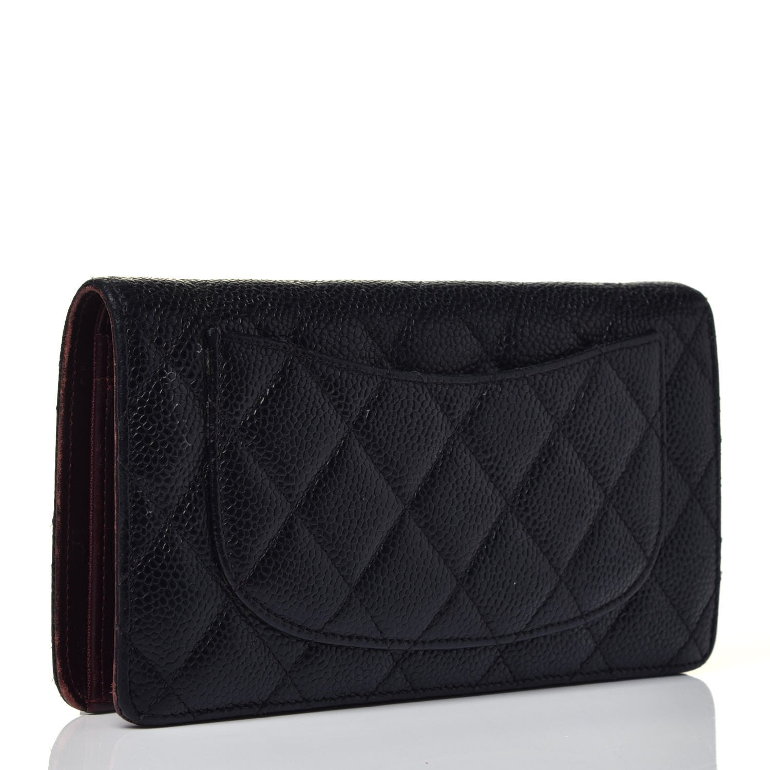 Chanel Caviar Quilted Yen Wallet Black 3 of 7