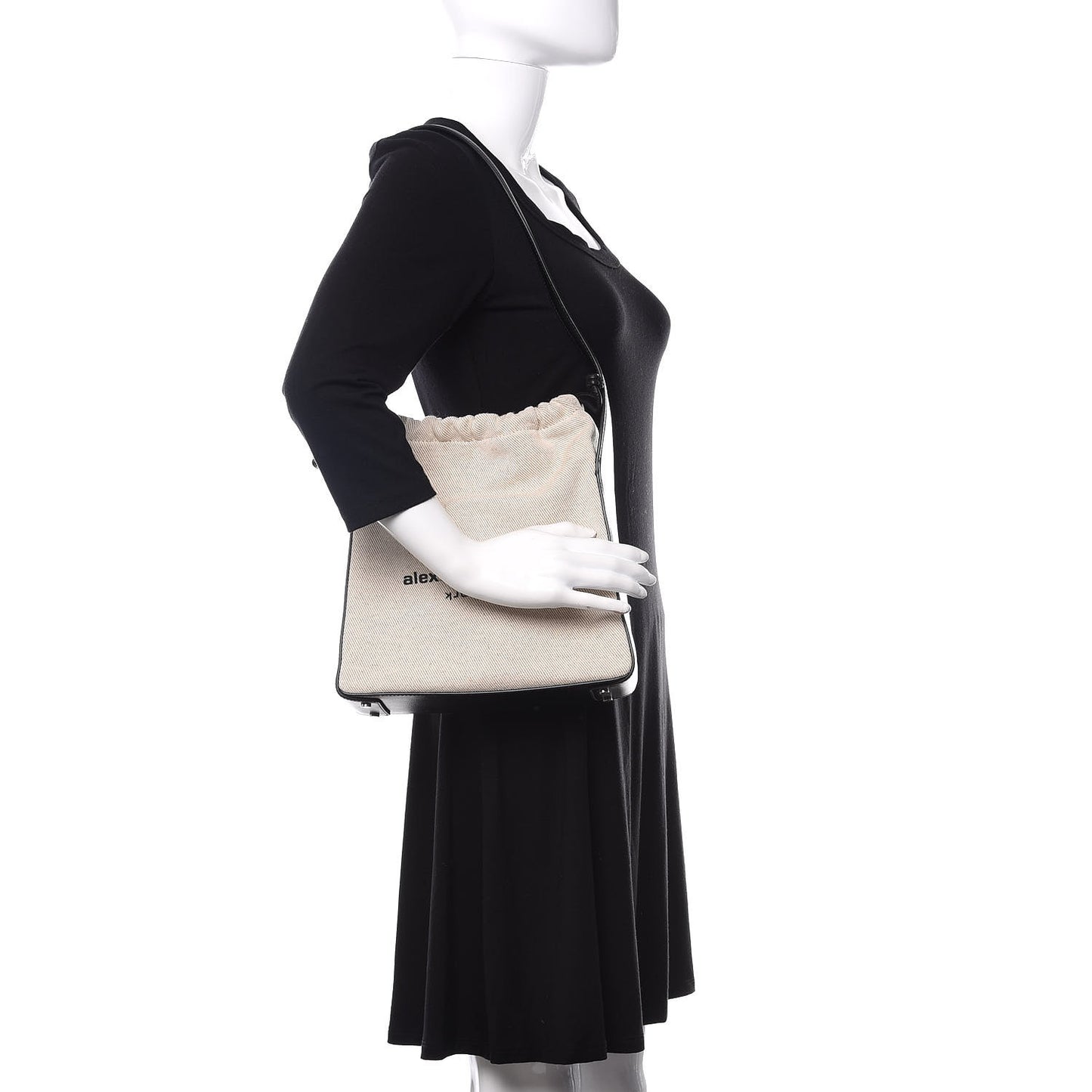 Calfskin Canvas Ryan Shoulder Bag Natural