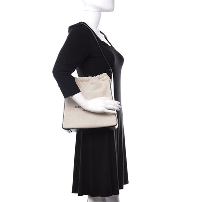 Alexander Wang Calfskin Canvas Ryan Shoulder Bag Natural 2 of 9