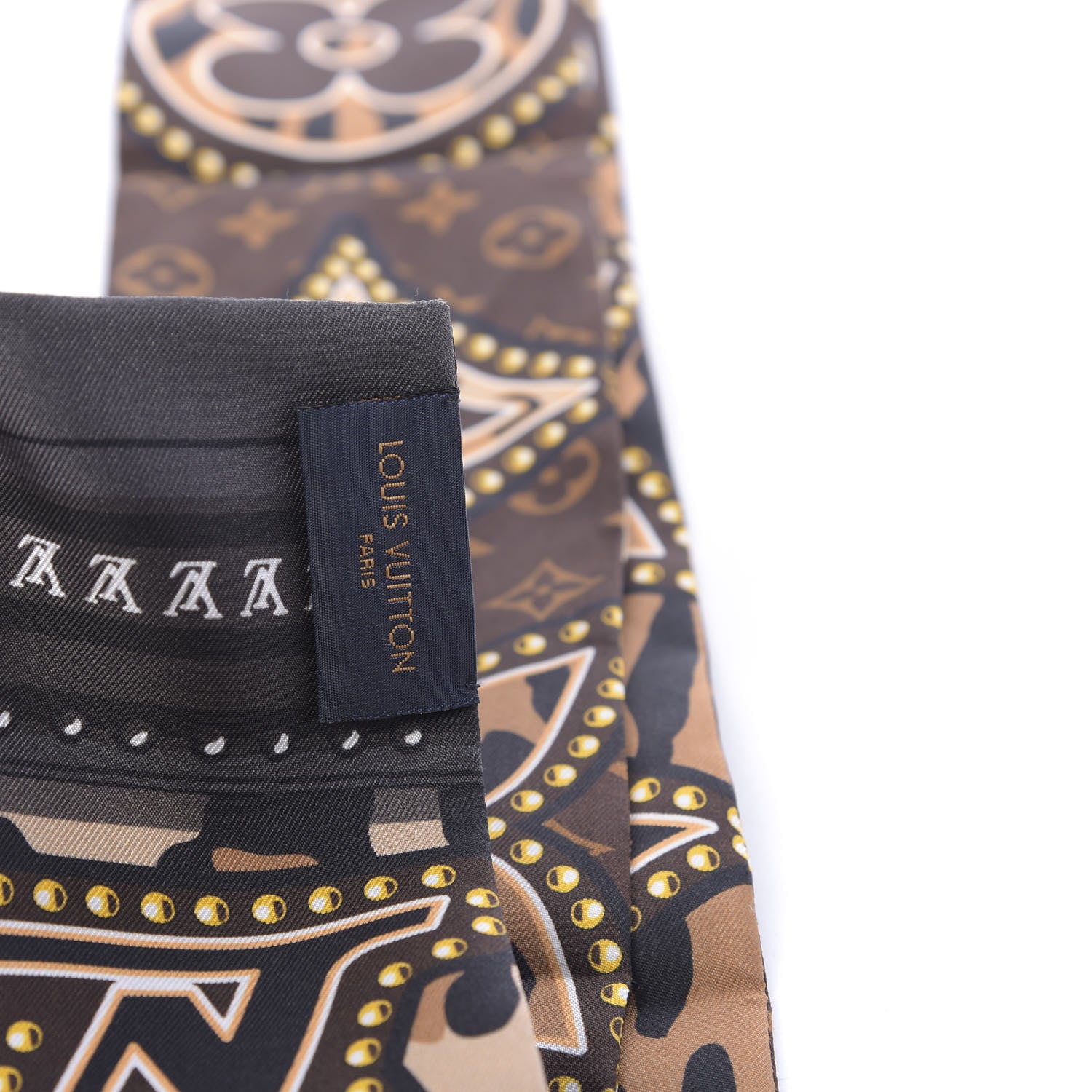 Louis Vuitton Silk Monogram LV World Bandeau Brown 2 of 4