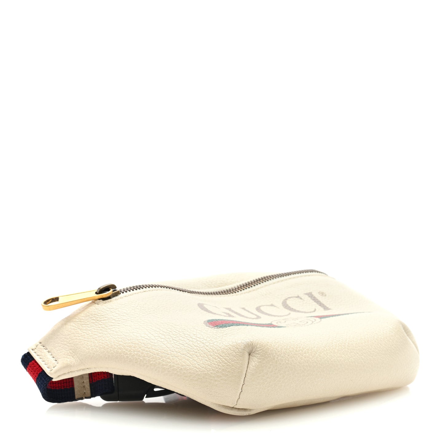 Grained Calfskin Small Logo Belt Bag White