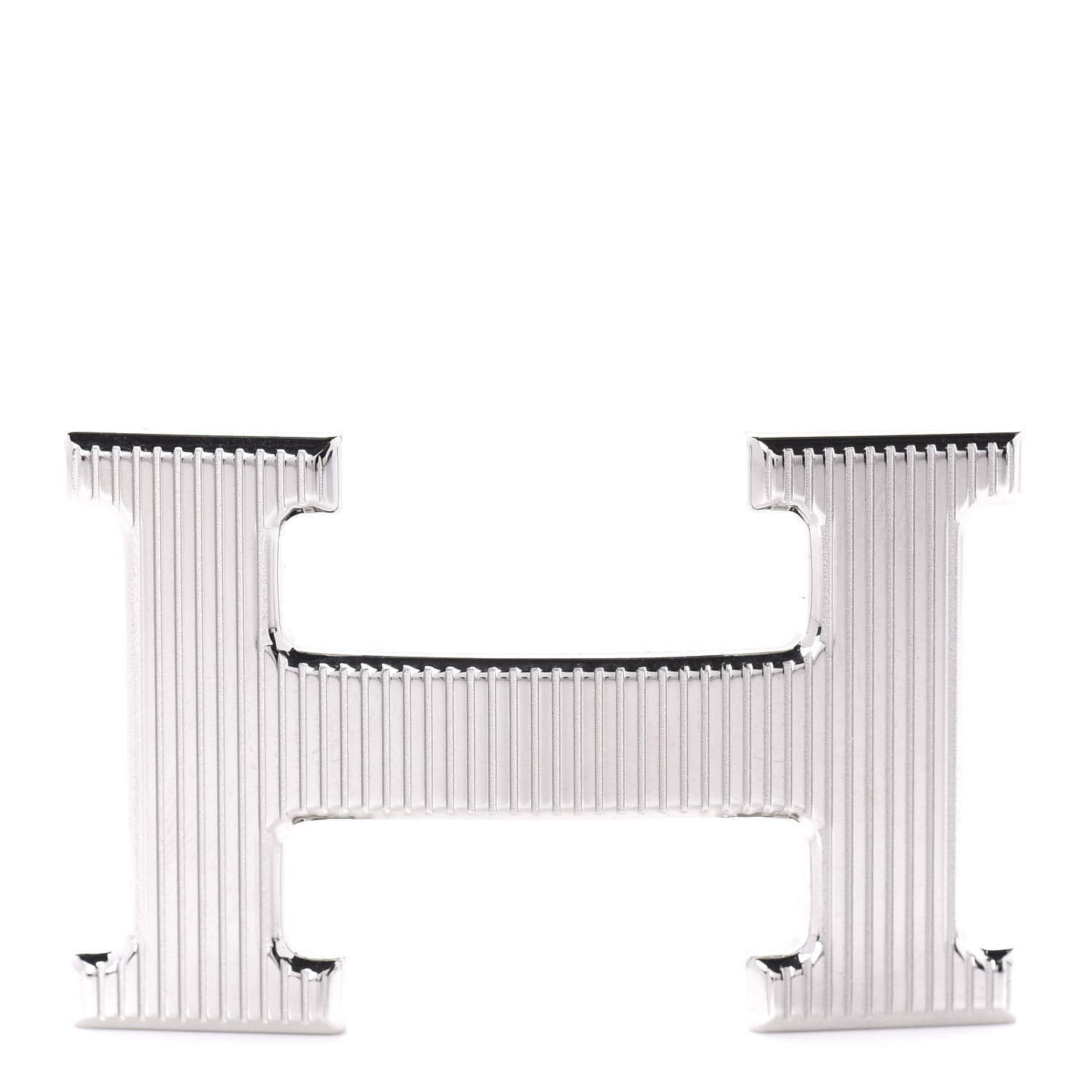 Hermes Palladium Strie 32mm H Belt Buckle 1 of 4