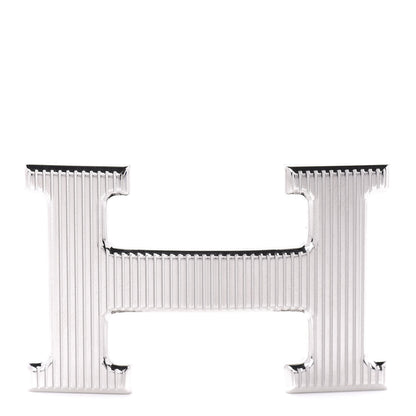Hermes Palladium Strie 32mm H Belt Buckle 1 of 4
