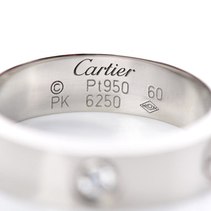 Cartier Platinum Diamond 5.5mm LOVE Ring 60 9.25 4 of 6