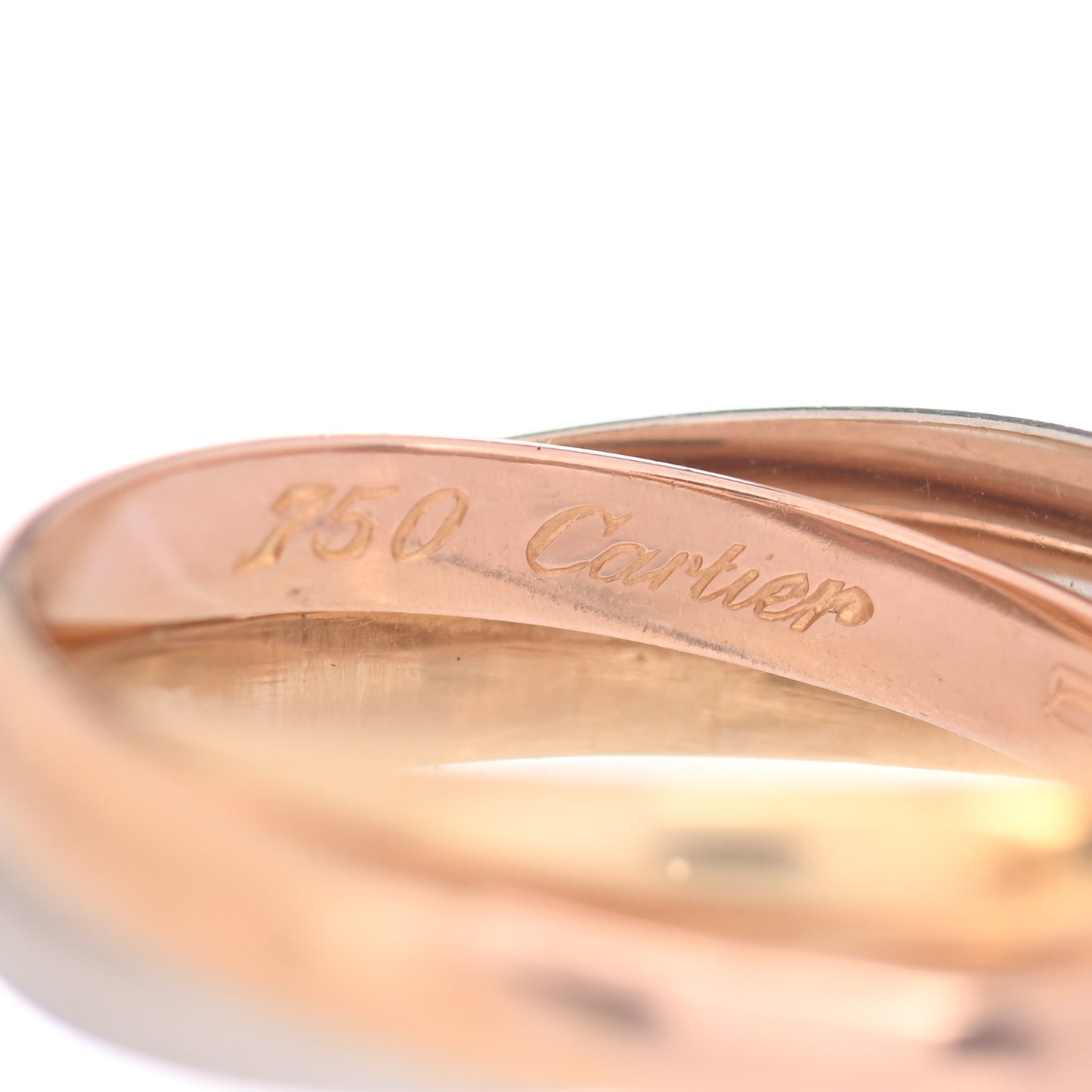 18K Pink Yellow White Gold Small Trinity Ring 52 6