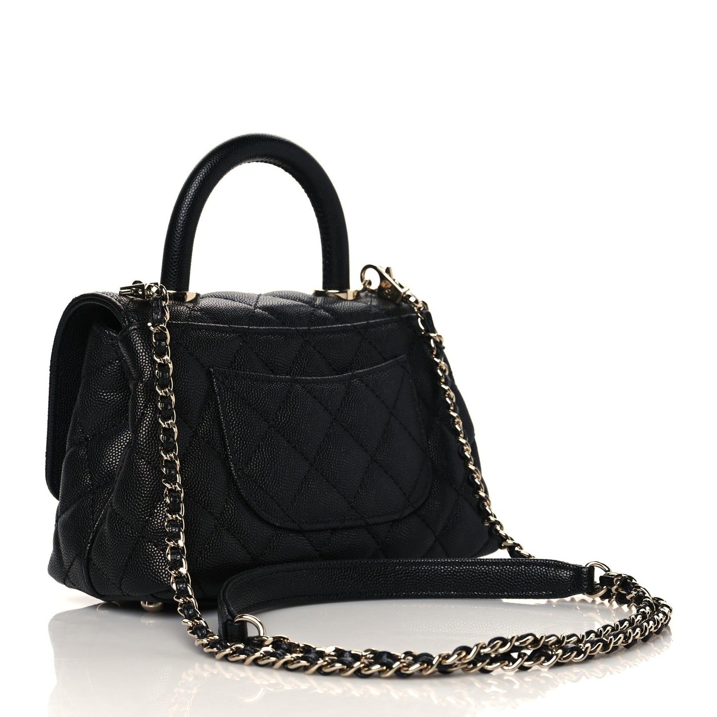 Caviar Quilted Extra Mini Coco Handle Flap Black