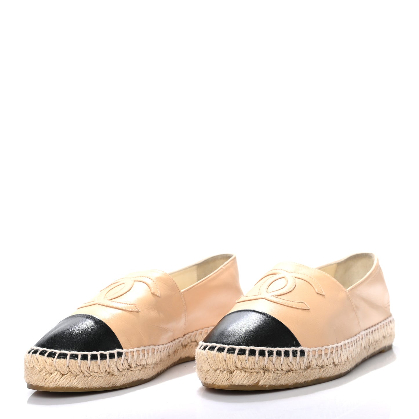 Lambskin CC Espadrilles 37 Beige Black