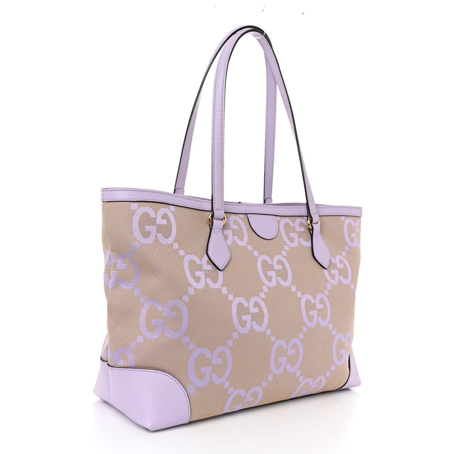 Monogram Jumbo GG Textured Dollar Calfskin Medium Ophidia Shopping Tote Beige Lapis