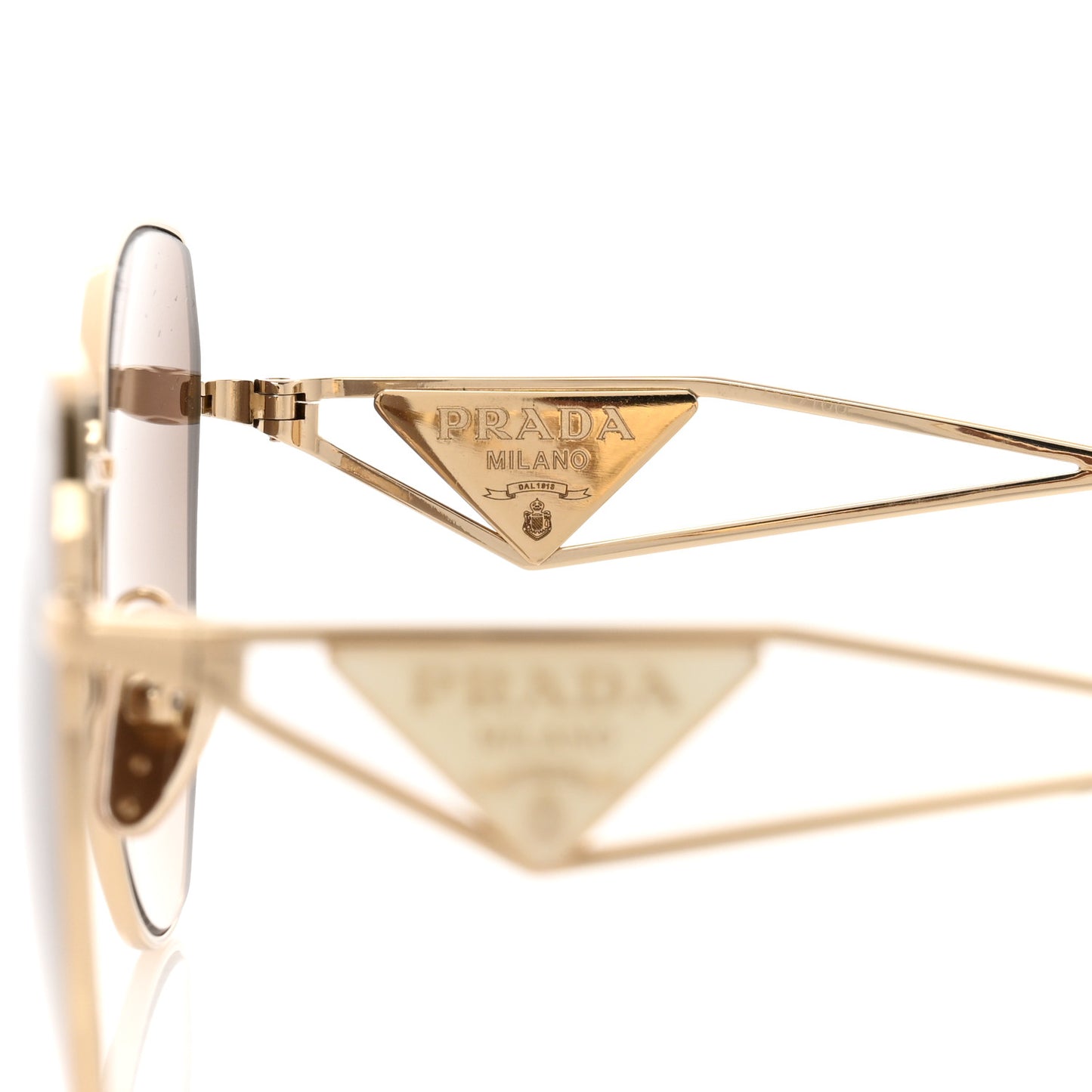 Metal Symbole Triangle Logo Sunglasses SPR57Y Anthracite Gray Cammeo Beige