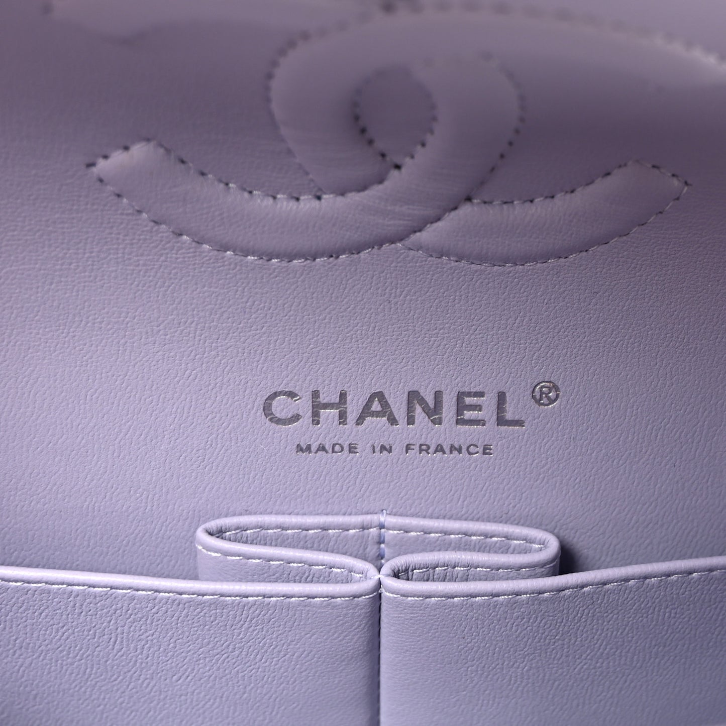 Caviar Quilted Medium Double Flap Light Purple
