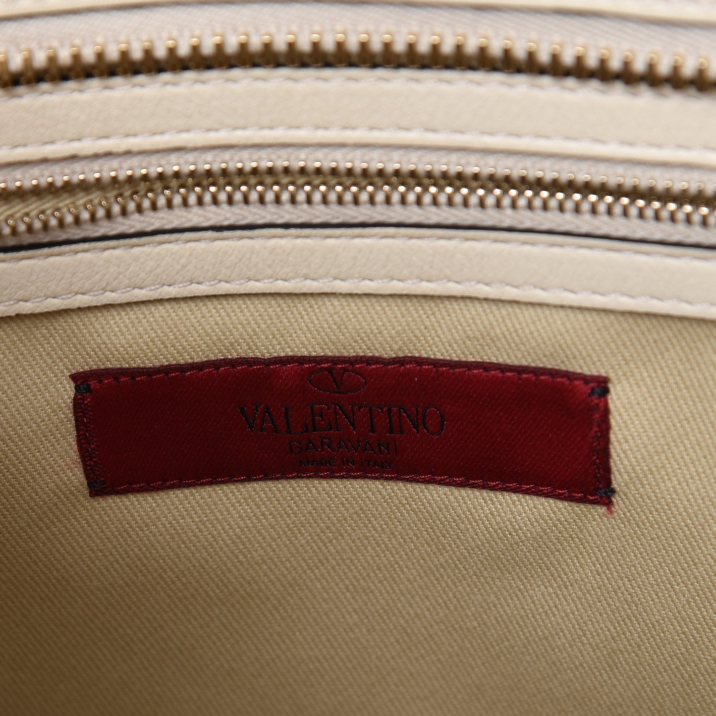 Vitello Rockstud Double Handle Tote Ivory
