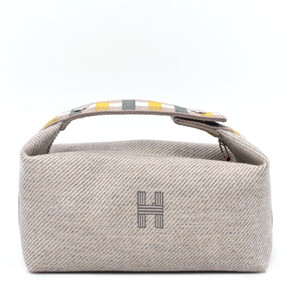 Hermes Wool Small Au Carre Bride-A-Brac Pouch Seigle 1 of 9