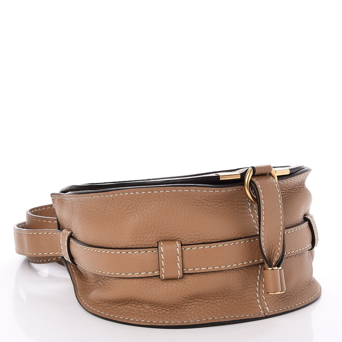Calfskin Mini Marcie Round Crossbody Bag Nut