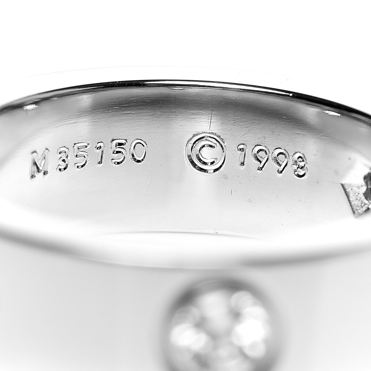 Cartier 18K White Gold 3 Diamond 5.5mm LOVE Ring 49 4.75 4 of 6
