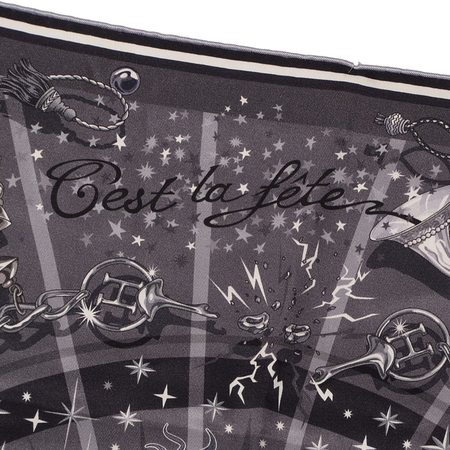Silk C'Est La Fete Scarf 70 Gris Anthracite Gris Fonce