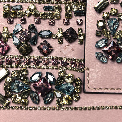 Valentino Garavani Vitello Crystal Embellished Medium Glam Lock Rockstud Flap Poudre 17 of 18