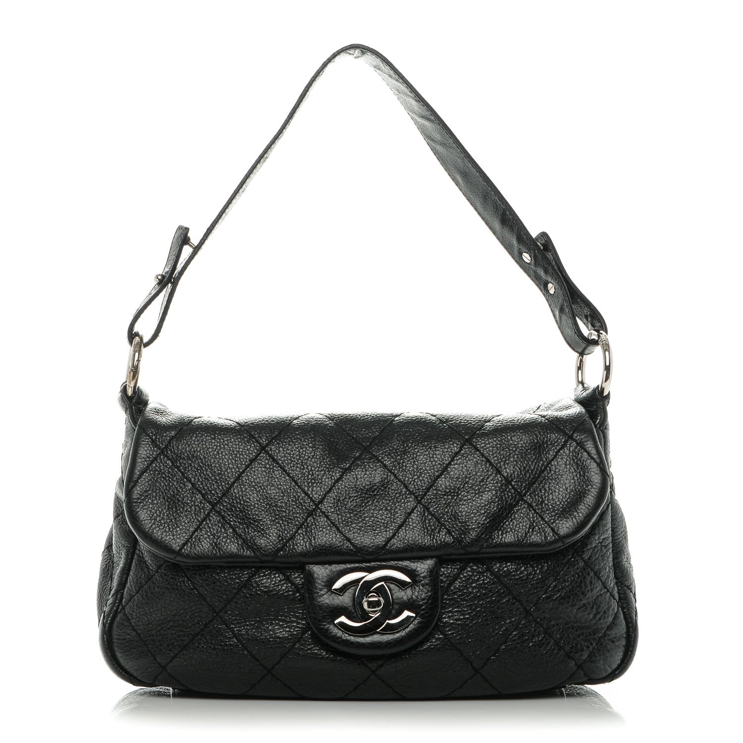 Chanel Glazed Calfskin Stitched On The Road Flap Black 1 of 8