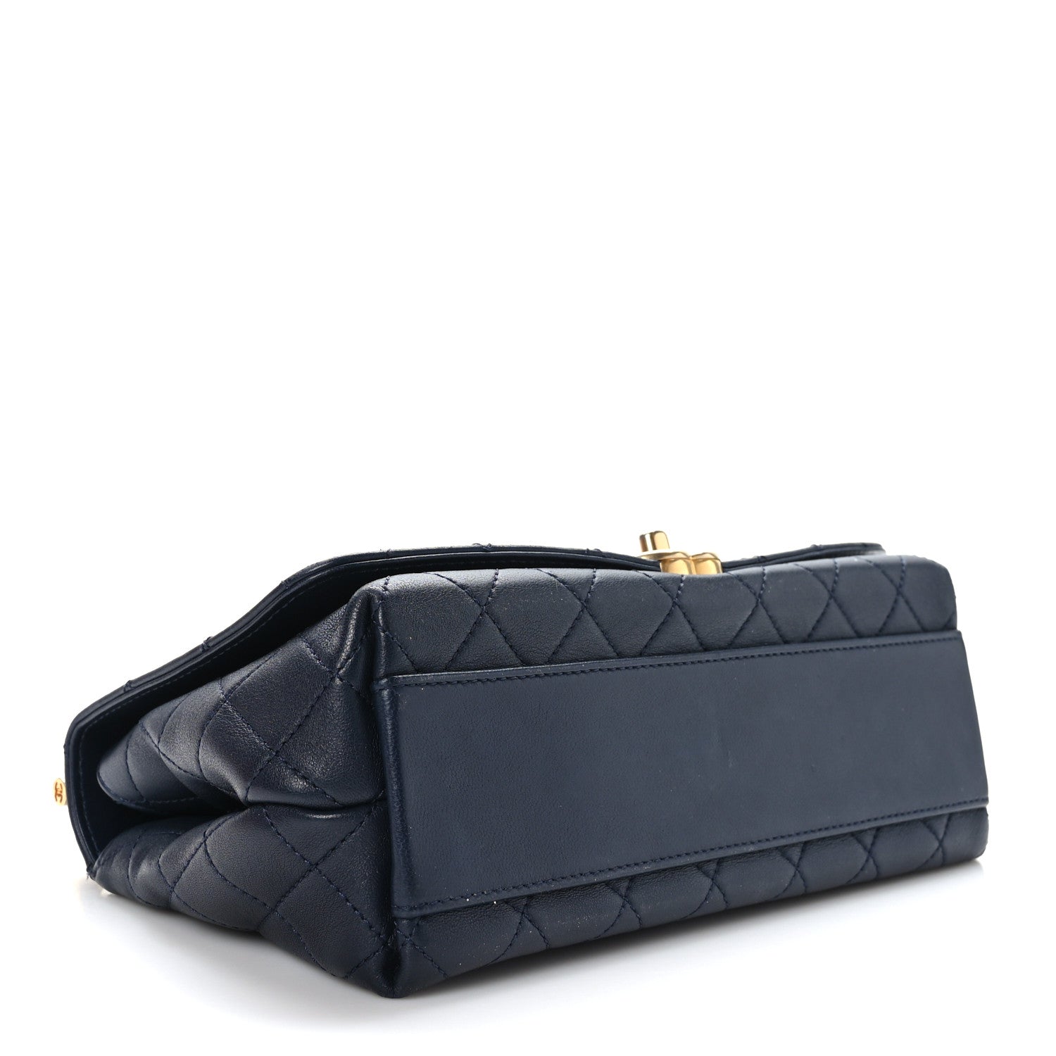 Chanel Lambskin Quilted La Parisienne Top Handle Flap Dark Blue 4 of 10