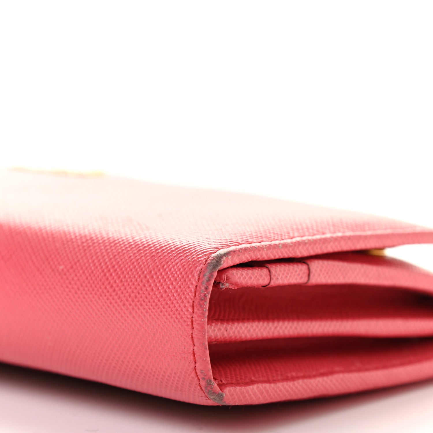 Prada Saffiano Metal Continental Flap Wallet Fragola 11 of 15